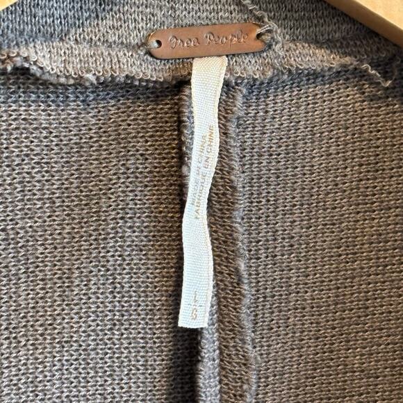 Free People Double Breasted Distressed Sweater Blazer - size Large - Picture 4 of 7